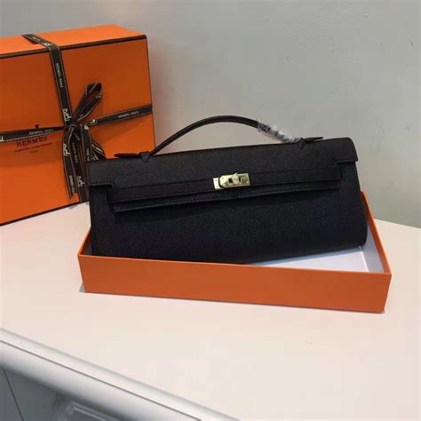 hermes kelly cut black